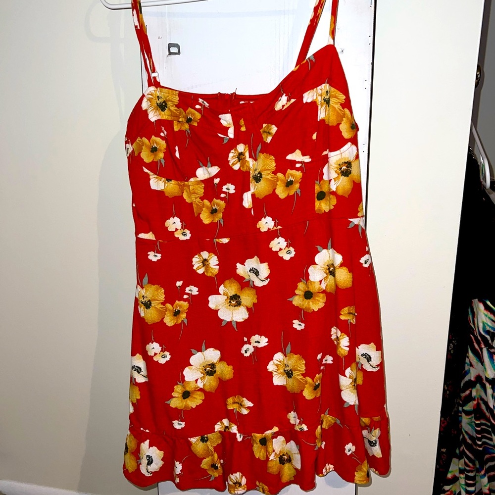 Summer Spaghetti Strap Floral Dress